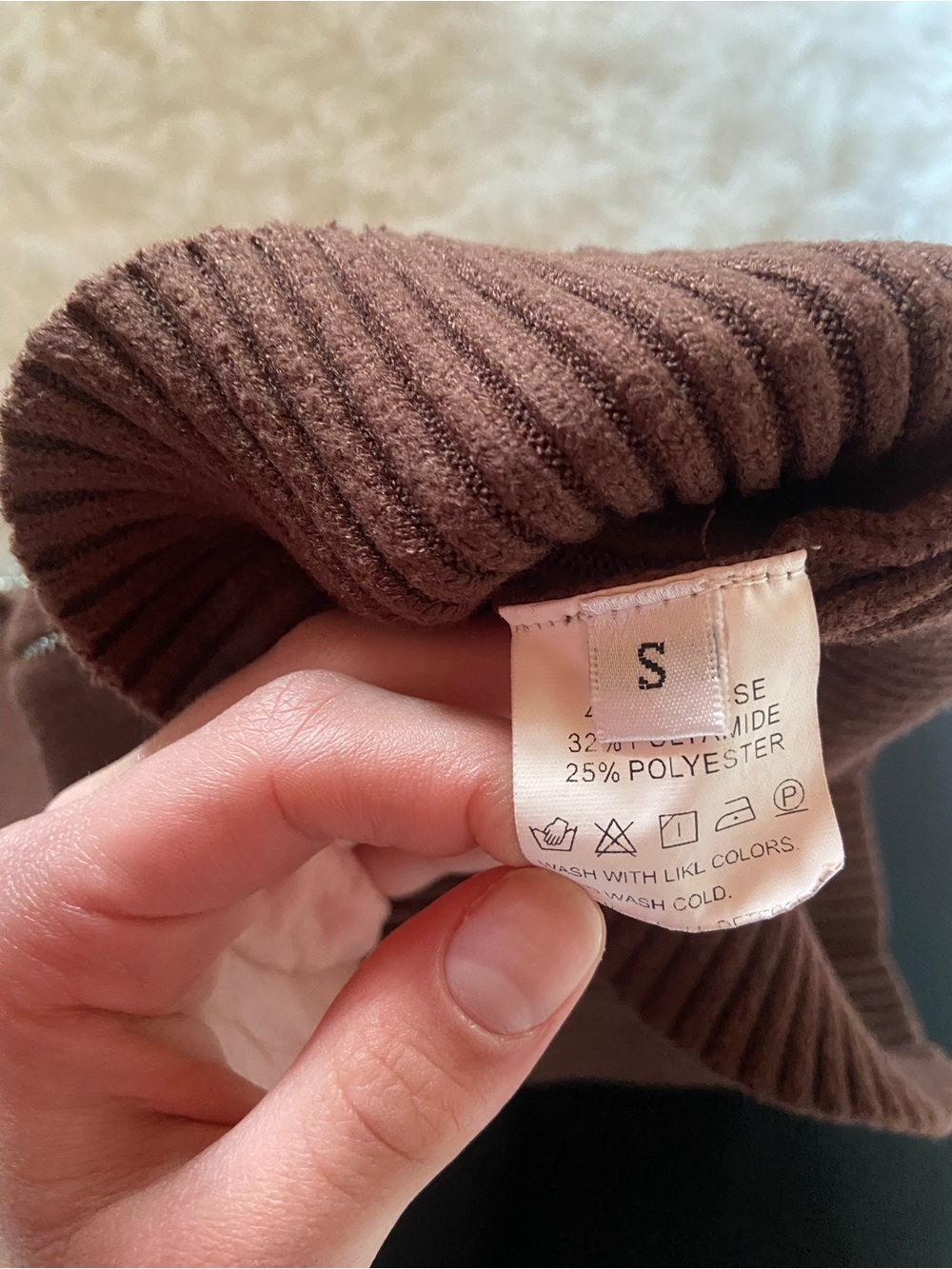 EUC Cropped Brown Knit Hooded Zip Sweater, Size S - Picture 2 of 3